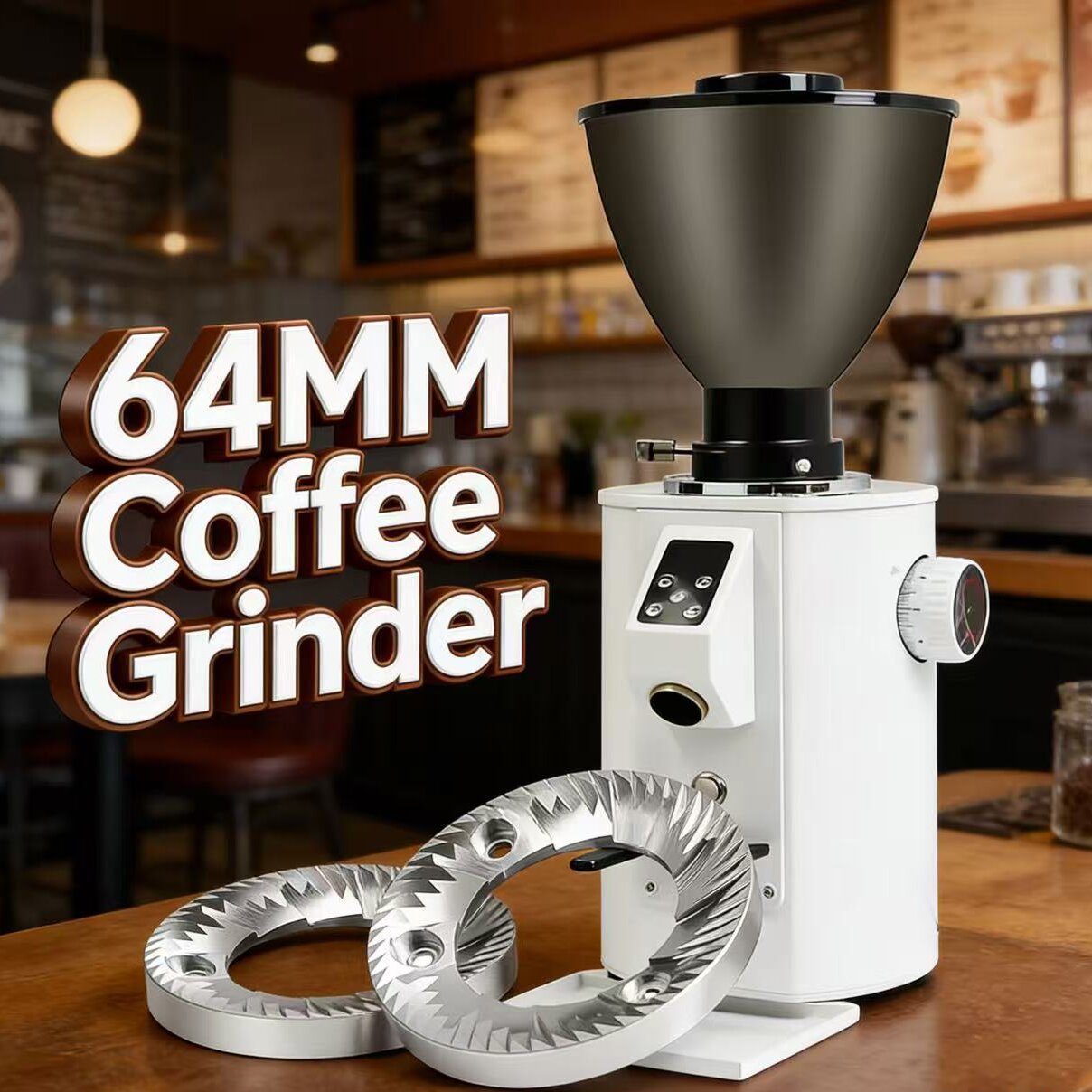 Commercial Coffee Grinder Flat Burr 64Mm - مطحنة قهوة كهربائية تجارية بشفرات مسطحة