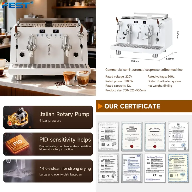 Commercial Espresso Machine 2 Group - 【CHIMU HOME】ماكينة قهوة إسبريسو تجارية نصف