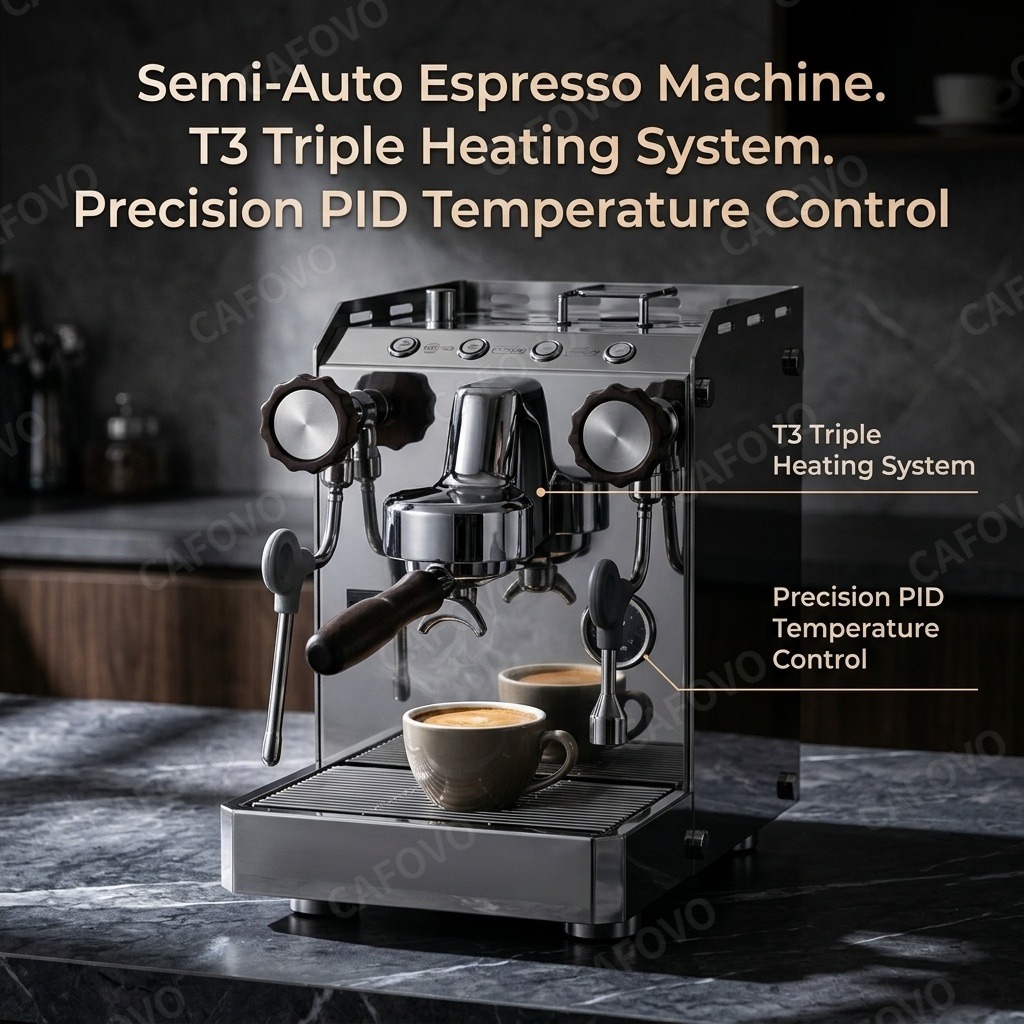 Semi Automatic Espresso Machine Pid - ماكينة إسبريسو شبه أوتوماتيكية CAFOVO E118