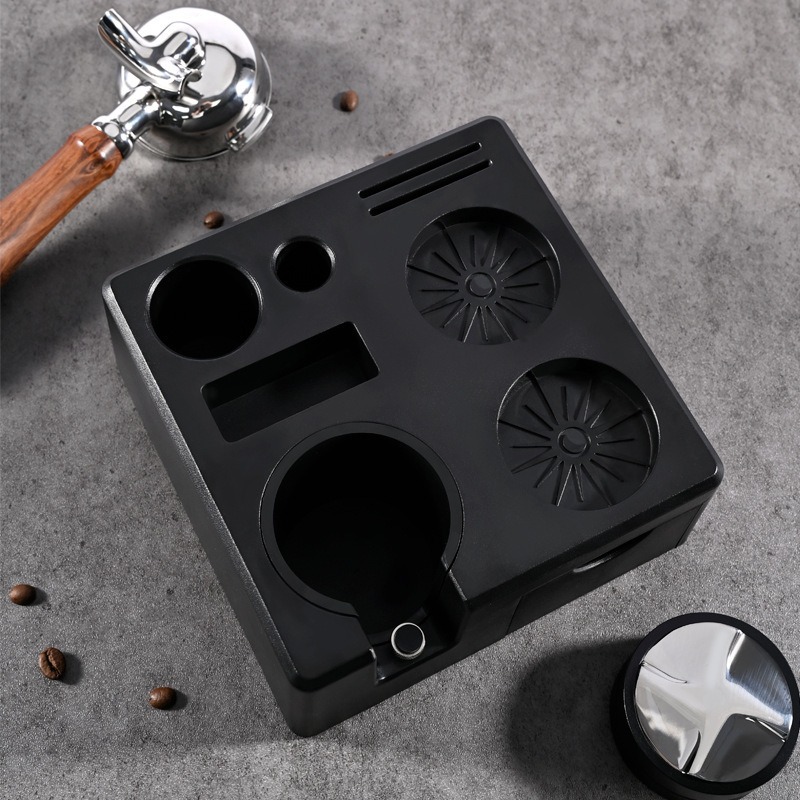 محطة ضغط القهوة السوداء مع درج - مراجعة Espresso Tamper Station وسعره