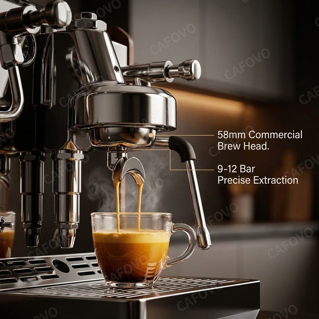 ماكينة إسبريسو CAFOVO E109 بقو - مراجعة Espresso Machine Flow Control وسعره