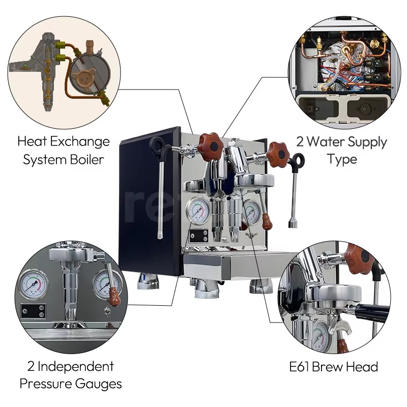 ماكينة قهوة إسبريسو احترافية ف - مراجعة Espresso Machine 1 Group E61 وسعره