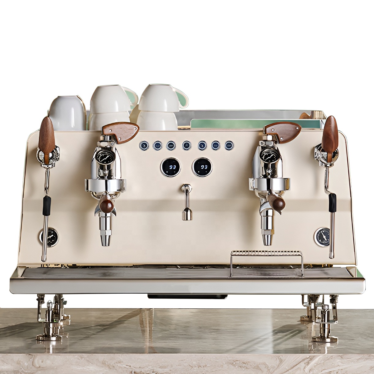 ماكينة قهوة إسبريسو كهربائية ش - مراجعة Commercial Espresso Machine 2 Group وسعره