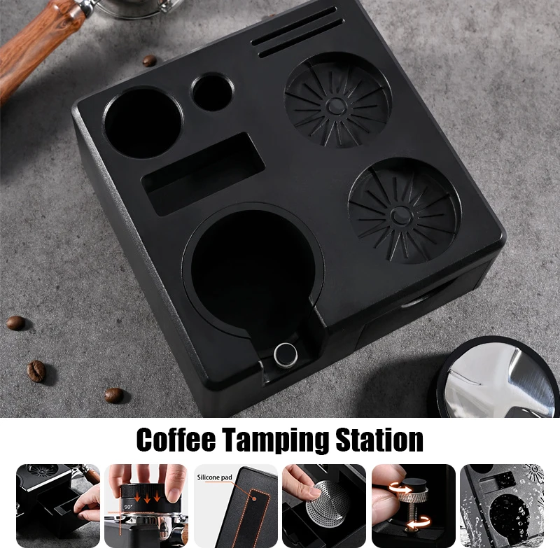 محطة دك القهوة لمرشحات القهوة  - مراجعة Espresso Tamper Station وسعره