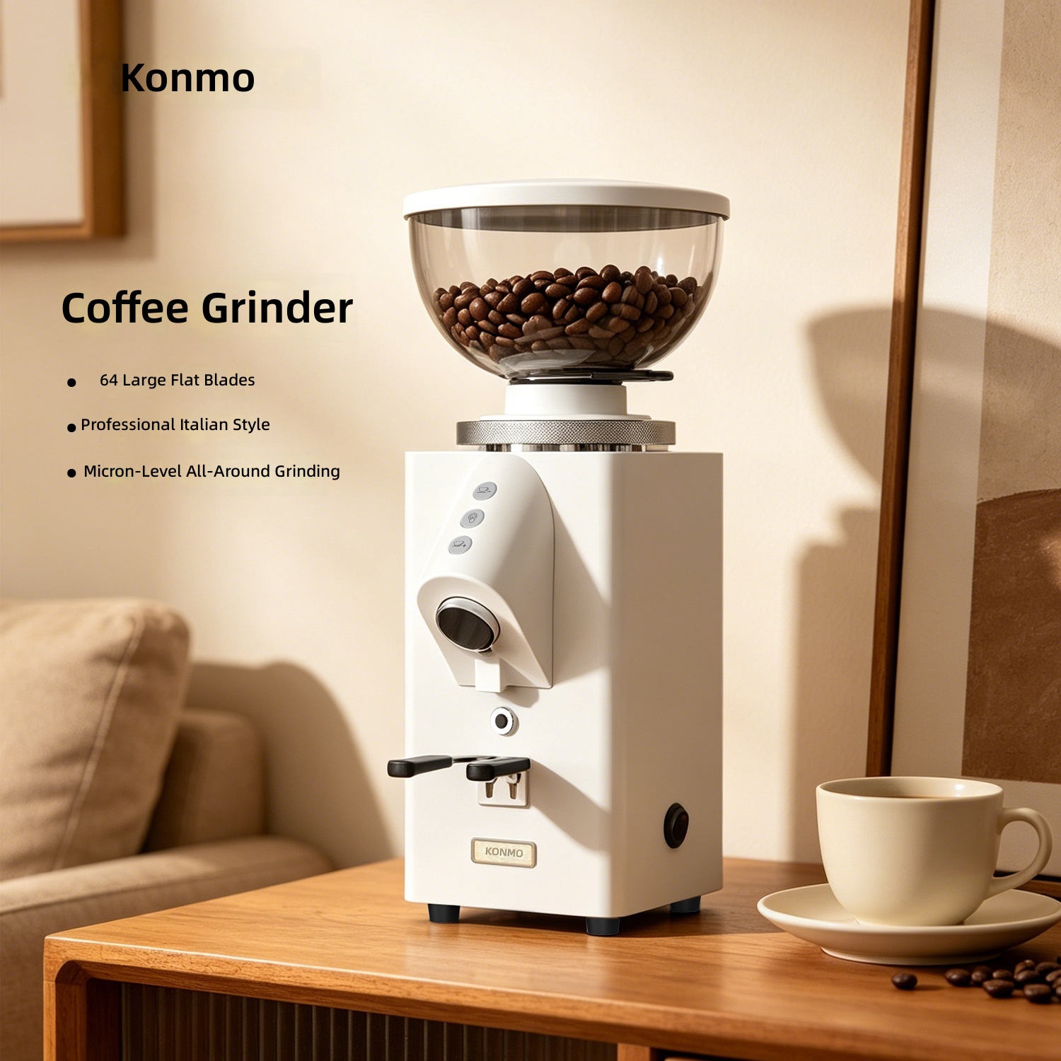 مطحنة قهوة كهربائية Moioco K1  - مراجعة Commercial Coffee Grinder Flat Burr 64Mm وسعره